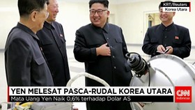 Yen Melesat Pasca-rudal Korea Utara