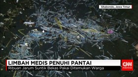 Tumpukan Limbah Medis Ditemukan di Pantai Belumbung Situbondo