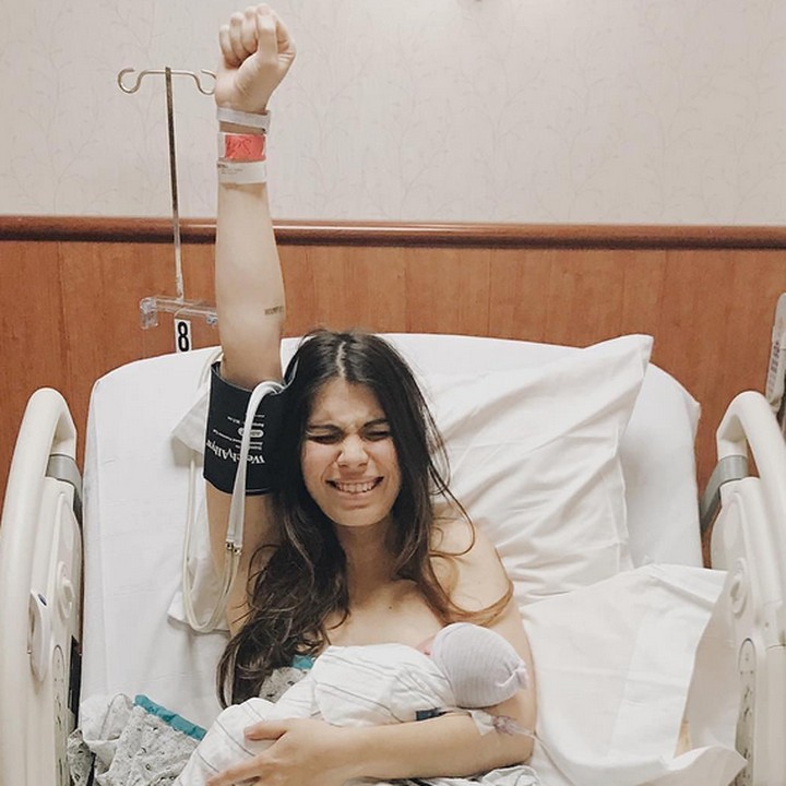 <p>'Yes! Akhirnya anakku lahir ke dunia.' (Foto: Instagram @mayavorderstrasse via @birthwithoutfear)</p>