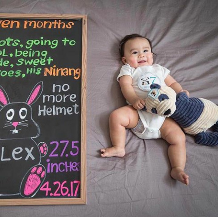 <p>Di umur 7 bulan, Alex makan wortel dan ubi. (Foto: Instagram @mariahonfiyahh)</p>