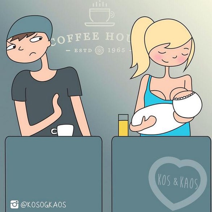 <p>Pandangan nggak menyenangkan pun didapat saat sedang menyusui. (Foto: Instagram/ @kosogkaos)</p>