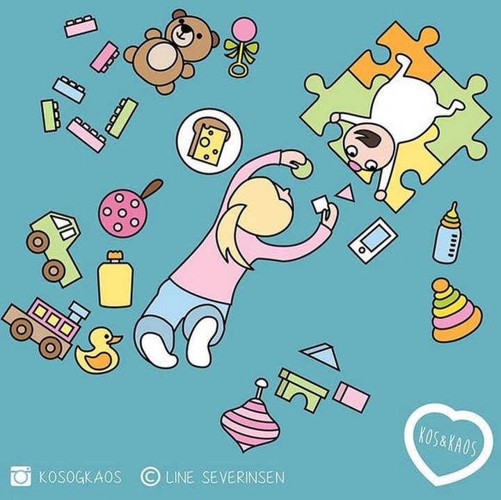 <p>Kumpulkan energi dan tetap semangat mengajak si kecil main. (Foto: Instagram/ @kosogkaos)</p>
