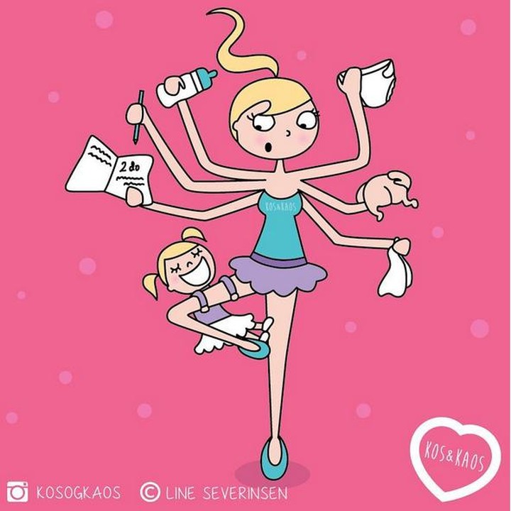<p>Jadi multitasking mom kadang memang diperlukan kok. Hi-hi-hi. (Foto: Instagram/ @kosogkaos)</p>