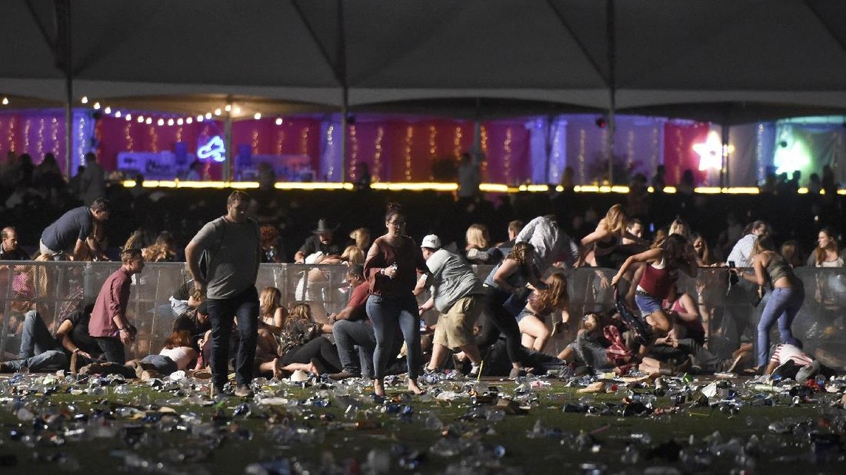 FOTO: Menit-menit Mencekam Penembakan Massal di Las Vegas