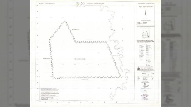BPN Kukar menerbitkan peta gambar bidang tanah PT Sawit Golden Prima pada Desember 2010. KPK sebut gratifikasi terhadap bupati terjadi pada 4 bulan sebelumnya.