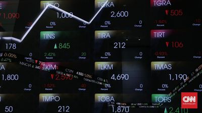 Indeks harga saham gabungan (IHSG) menguat 0,35% atau 20,76 poin ke level 5.960,22 di akhir perdagangan sesi I, Jakarta (4/10). (CNN Indonesia/ Hesti Rika)