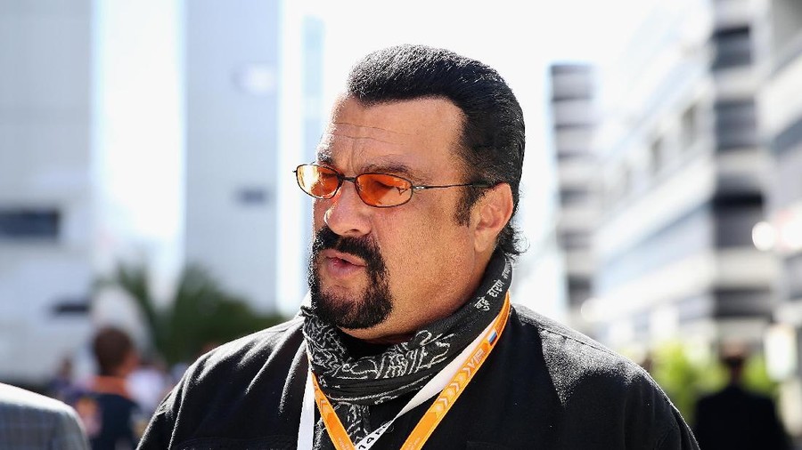 SOCHI, RUSSIA - OCTOBER 11:  Actor Steven Seagal  attends qualifying ahead of the Russian Formula One Grand Prix at Sochi Autodrom on October 11, 2014 in Sochi, Russia.  (Photo by Clive Mason/Getty Images)