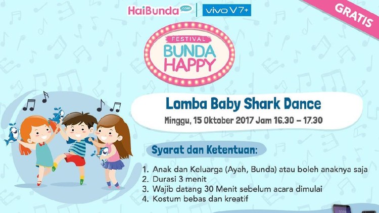 Joget-joget 'Baby Shark' yang nge-hits itu dan berkesempatan memenangkan hadiah jutaan rupiah, mau nggak, Bun?