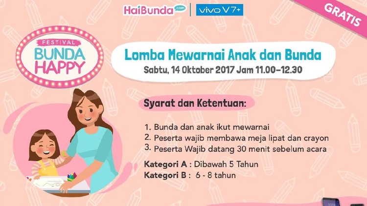 Seru-seruan mewarnai bareng si kecil dan berkesempatan membawa pulang hadiah jutaan rupiah? Hmm, Bunda-bunda mau ikutan?