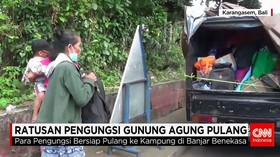 Ratusan Pengungsi Gunung Agung Kembali ke Rumah