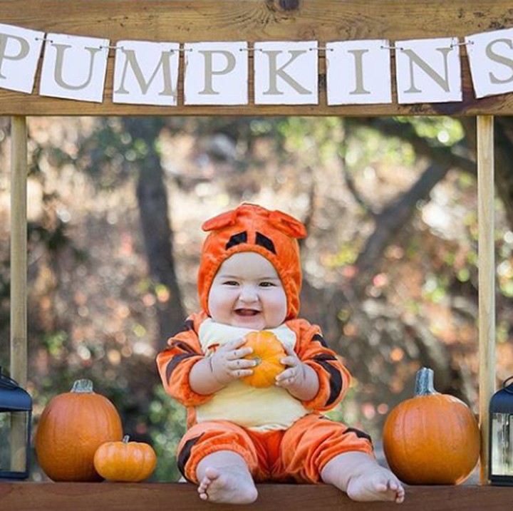 <p>Pakai kostum Tigger dari Winnie The Pooh nih, Bun. (Foto: Instagram @baby_miguel_mateo)</p>
