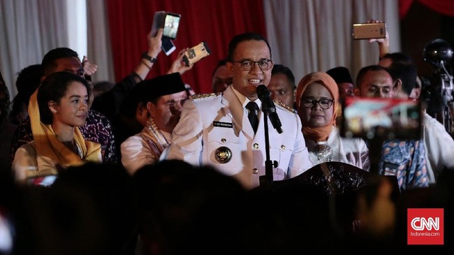 Gubernur DKI Jakarta Anies Baswedan menjelaskan, perjaungan Jakarta ke depan adalah mewujudkan gagasan, kata dan karya yang selama ini telah ditekadkan.