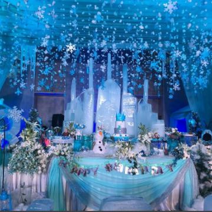 <p>Mau buat pesta ulang tahun tak terlupakan untuk si gadis cilik? Hmm, tema dilm kartun 'Frozen' boleh juga dicoba. (Foto: Instagram/eatdrinkandparty)</p>