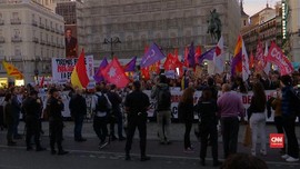 VIDEO: Warga Pendukung Kemerdekaan Catalonia Demo di Madrid