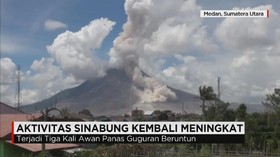 Status Awas, Gunung Sinabung Kembali Luncurkan Awan Panas