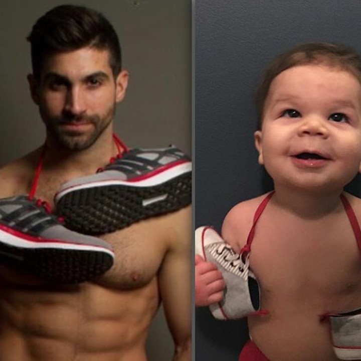 <p>Lebih keren siapa nih, Bun, Augie atau pamannya?  (Foto: Instagram @babyandthebody)</p>