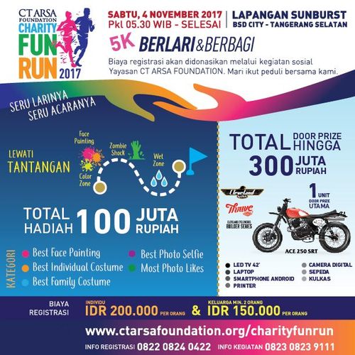 Bertabur Hadiah di CT Arsa Foundation Charity Fun Run Bertabur Hadiah di CT Arsa Foundation Charity Fun Run