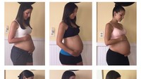 <p>Yang ini nggak kalah unik, mengabadikan foto perjalanan selama hamil dengan baby bump yang berbeda-beda tiap waktu. Boleh dimasukkan sekalian ketika si kecil udah lahir, Bun. Hi-hi-hi. (Foto: Instagram/ @cc_bella126)</p>