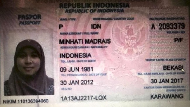 Minhati Madrais, asal Babelan, Kabupaten Bekasi adalah istri dari Omarkhayam Maute, petinggi ISIS di Marawi yang tewas beberapa waktu lalu.
