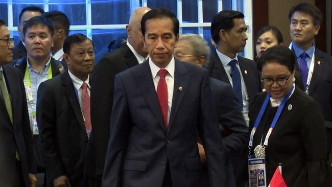 Presiden Joko Widodo dan Sekjen PBB Antonio Guterres membahas masalah Palestina dan krisis kemanusiaan yang dialami Rohingya di Rakhine State, Myanmar.