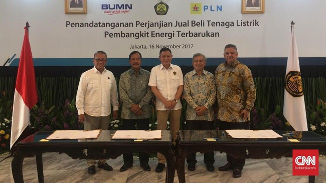 PT PLN (Persero) dan pengembang listrik swasta (IPP) meneken Perjanjian Jual Beli Tenaga Listrik sembilan proyek pembangkit listrik energi baru dan terbarukan.