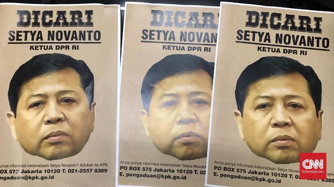 Poster Pencarian Setya Novanto Disebar ke Publik