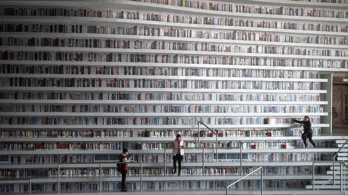FOTO: Terpancing Datang ke Perpustakaan Cantik di China