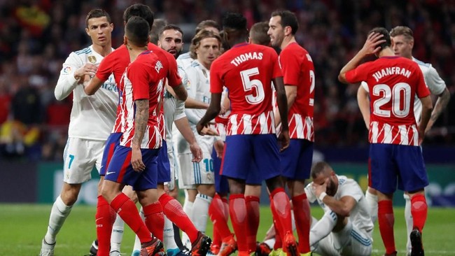 Derby Atletico Madrid melawan Real Madrid di Stadion Wanda Metropolitano, Madrid, Sabtu (18/11) malam waktu setempat, berakhir imbang.