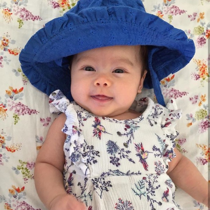 <p>Hi-hi-hi pakai topi bikin Brie makin cantik dan imut. (Foto: Instagram @septriasaacha)</p>