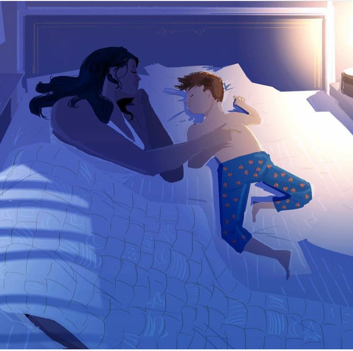 <div>"Sekalipun lagi tidur, Bunda tetap melindungi kamu, Nak." (Foto: Instagram/pascalcampionart)</div>