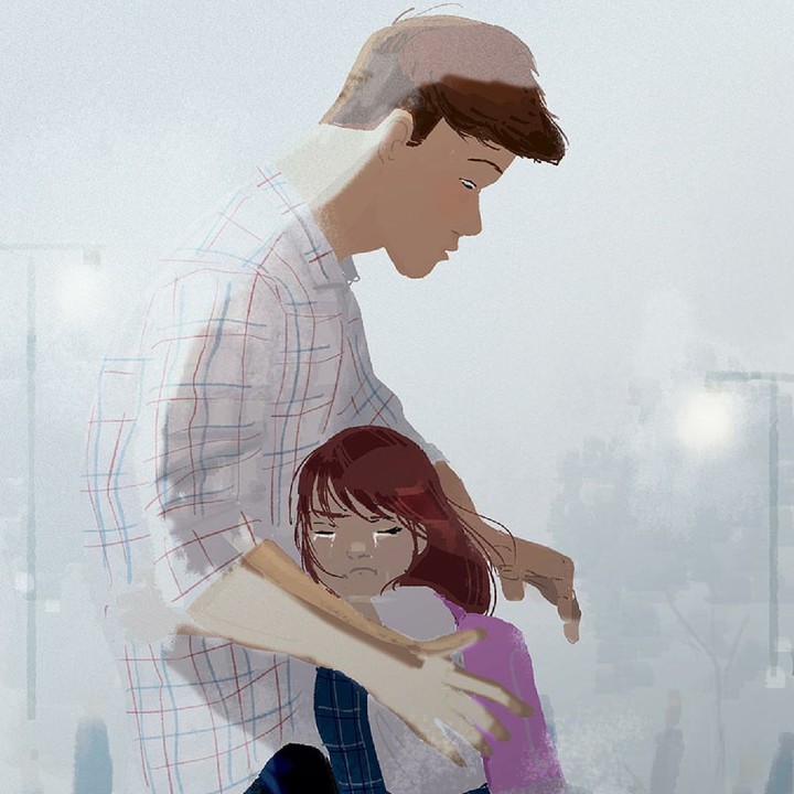 <p>Ayahlah tempat si kecil 'kembali' untuk mengeluarkan keluh kesah. (Foto: Instagram/pascalcampionart)</p>
