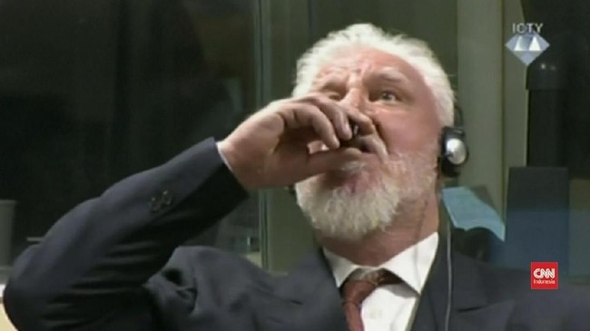 Jaksa Belanda mengungkap, otopsi awal menunjukkan bahwa Slobodan Praljak, penjahat perang Bosnia-Kroasia, tewas akibat racun sianida yang ditenggaknya.