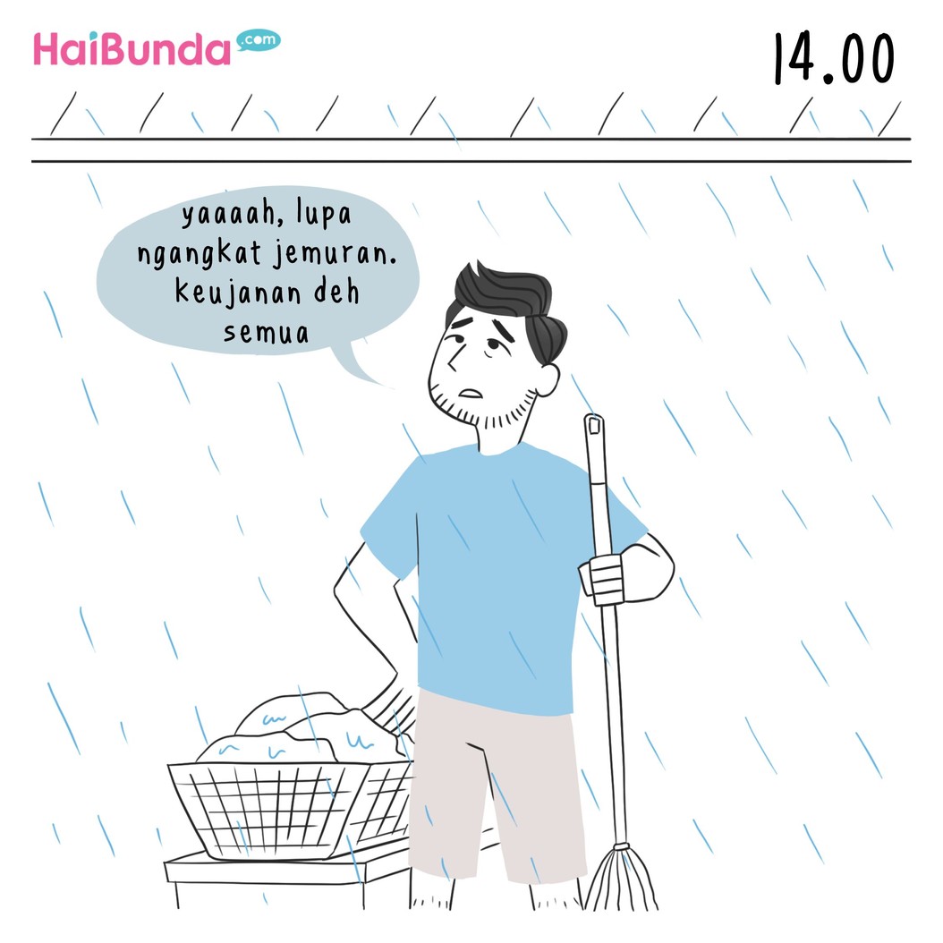 Begini kalau bunda lagi sakit. Nah, di rumah 'kekacauan' apa lagi, Bun, yang terjadi kalau kebetulan Bunda lagi sakit?