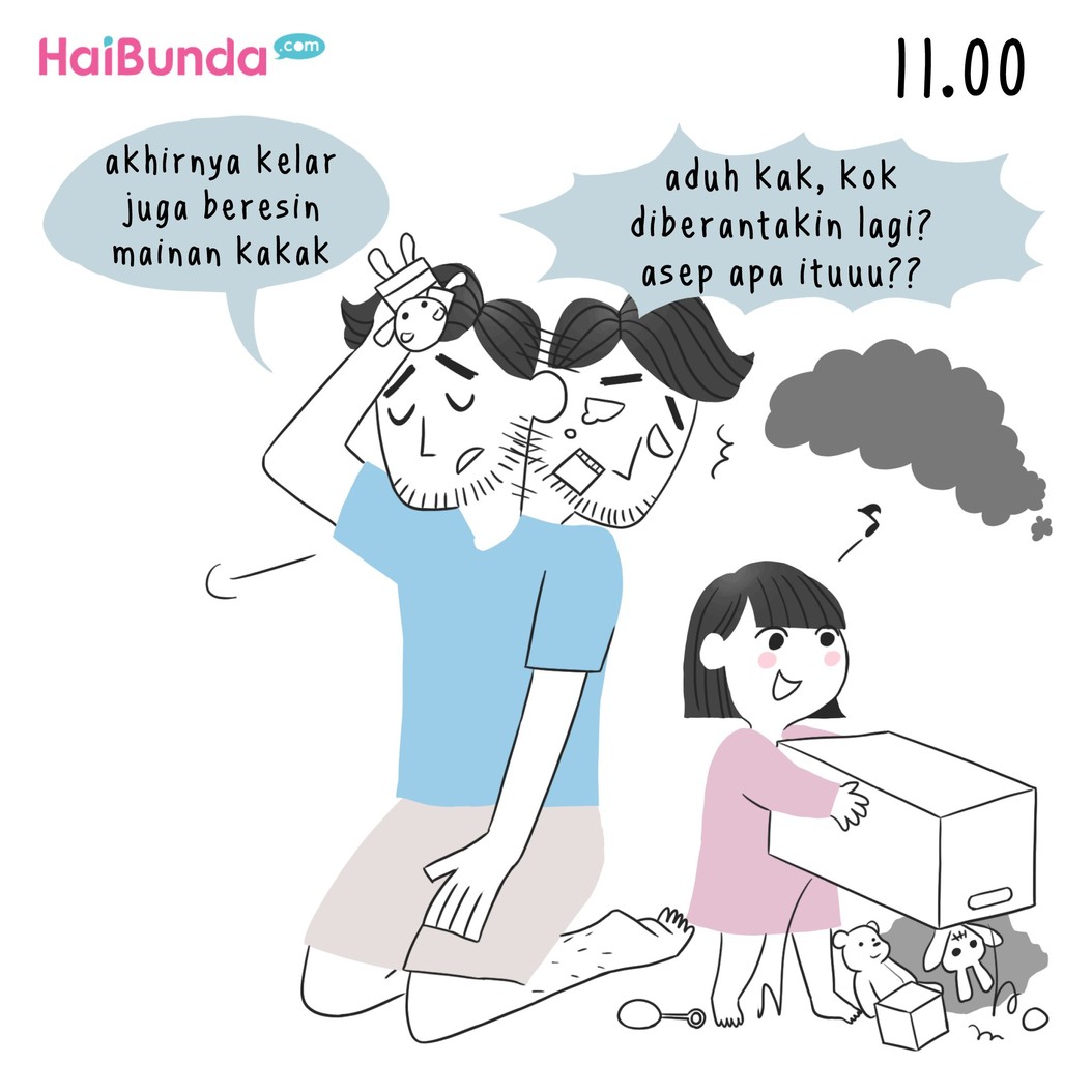 Begini kalau bunda lagi sakit. Nah, di rumah 'kekacauan' apa lagi, Bun, yang terjadi kalau kebetulan Bunda lagi sakit?