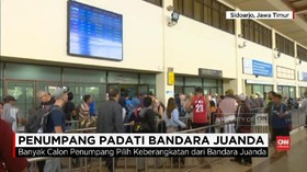 VIDEO: Meski Ngurah Rai Dibuka, Bandara Juanda Tetap Padat
