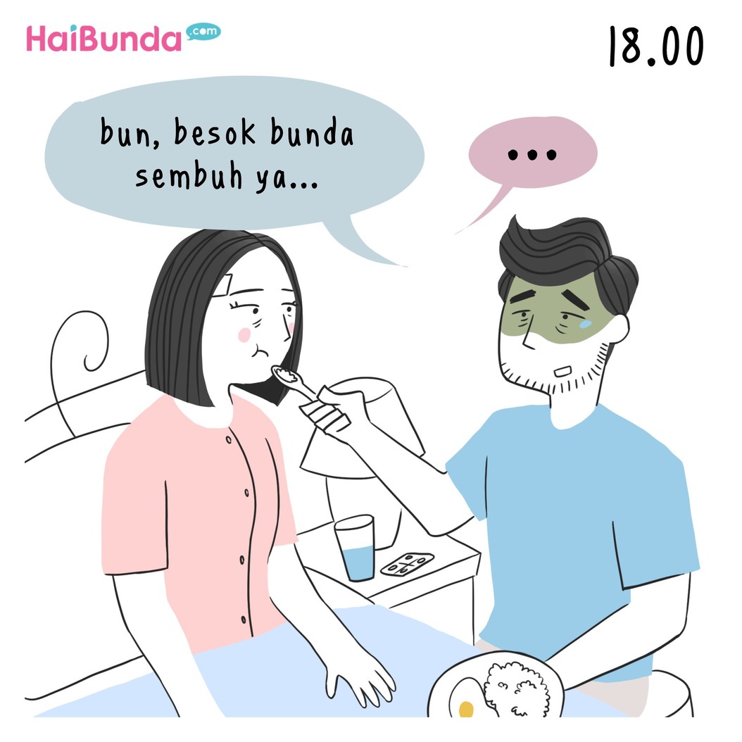Begini kalau bunda lagi sakit. Nah, di rumah 'kekacauan' apa lagi, Bun, yang terjadi kalau kebetulan Bunda lagi sakit?
