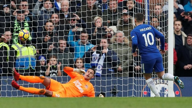 Chelsea meraih kemenangan 3-1 atas Newcastle United pada pertandingan lanjutan Liga Primer Inggris di Stadion Stamford Bridge, London, Sabtu (2/12).