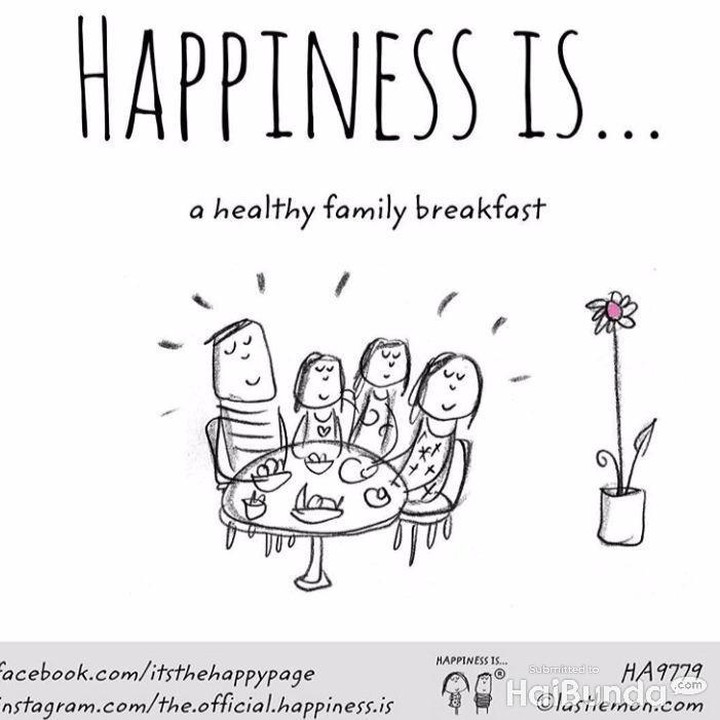 <p>Yuk, Nak, bersyukur. Hari ini kita bisa sarapan bareng dengan makanan yang sehat dan enak. (Foto: Instagram @the.official.happiness.is)</p>