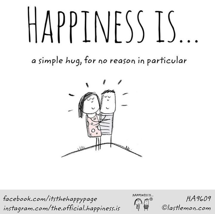<p>Suamiku, kadang saat kamu memelukku tanpa alasan, dengan hangat dan penuh kasih, bikin aku bahagia banget. (Foto: Instagram @the.official.happiness.is)</p>