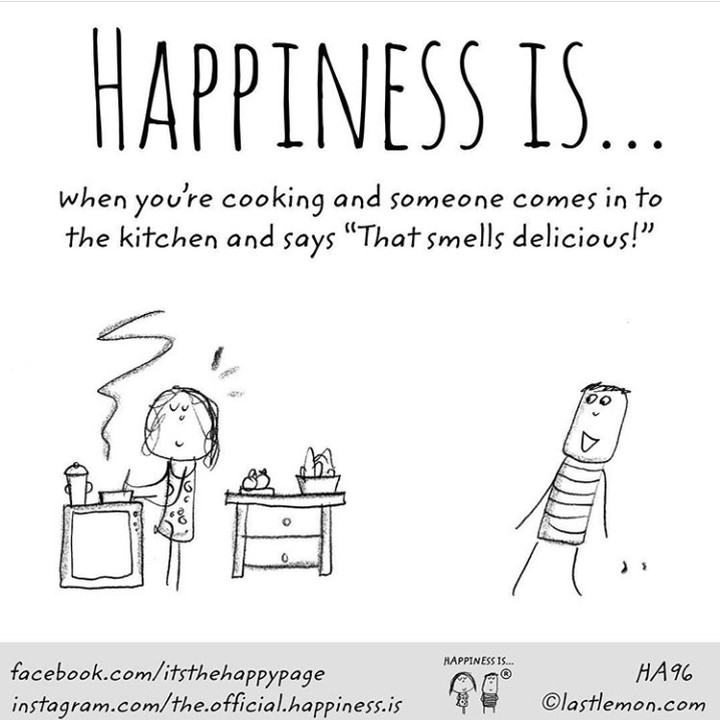 <p>Iya, Sayang, saat kamu bilang wangi masakanku enak saja sudah bikin aku senang. Jadi makin semangat masak nih. (Foto: Instagram @the.official.happiness.is)</p>