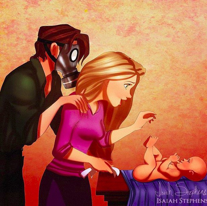 <p>Kocak! Ayah Eugene parno banget pas diajak Bunda Rapunzel ganti popok si kecil.   </p>