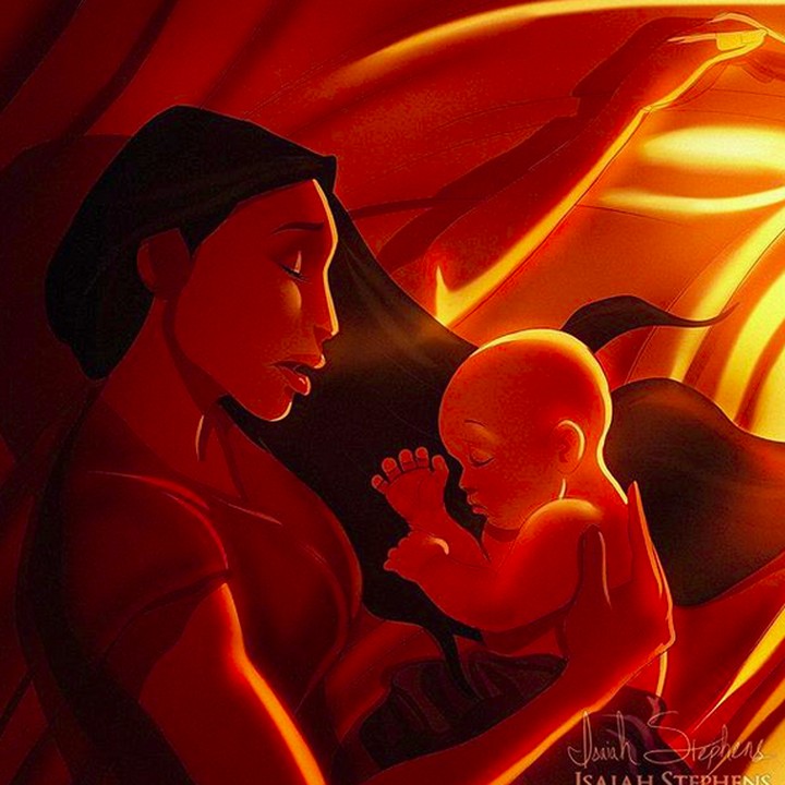 <p>Damai banget ya melihat potret Pocahontas dan bayinya.  </p>