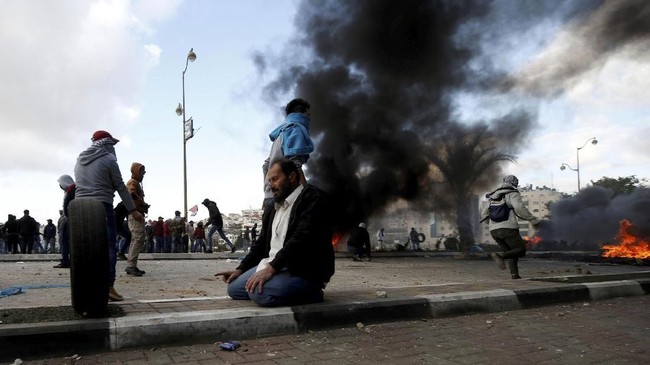 FOTO: Protes Palestina atas Pengakuan Yerusalem di Tepi Barat