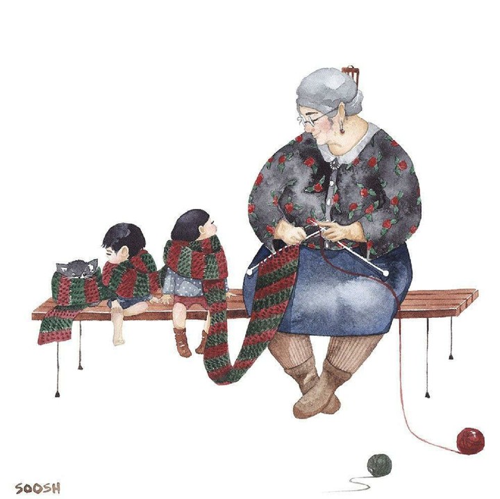 <p>Ketika sang nenek membuatkan baju hangat buat cucunya. So sweet! (Foto: Instagram/vskafandre)</p>
