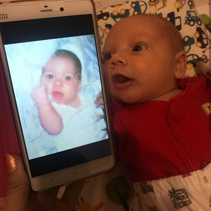 <p>Mirip banget ya sama daddy-nya waktu bayi. (Foto: Instagram @jelley.sc)</p>