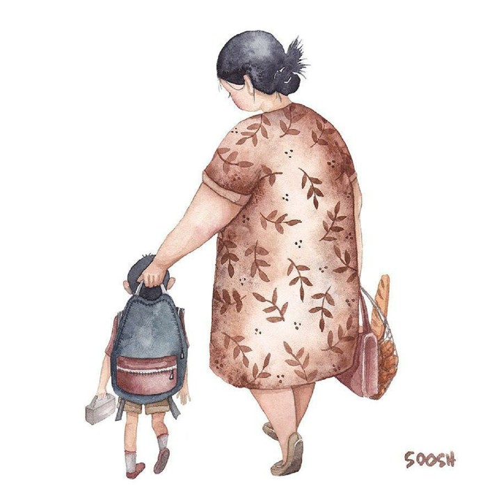 Nggak kelihatan, tapi bantuan ibu selalu terasa.(Foto: Instagram/vskafandre)
