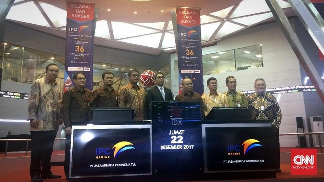 Pada perdagangan perdananya hari ini, Jumat (22/12), harga saham Jasa Armada Indonesia naik 20 poin ke level Rp400 per saham.