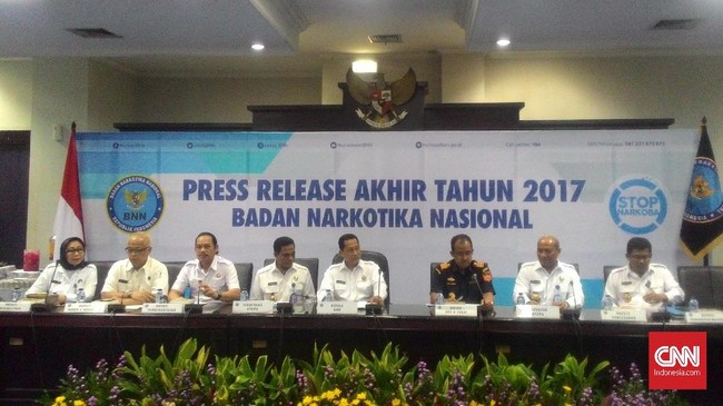 Dari 46.537 kasus penyalahgunaan narkotika yang telah diungkap, BNN menangkap 58.365 orang tersangka, 73 lainnya ditembak mati.