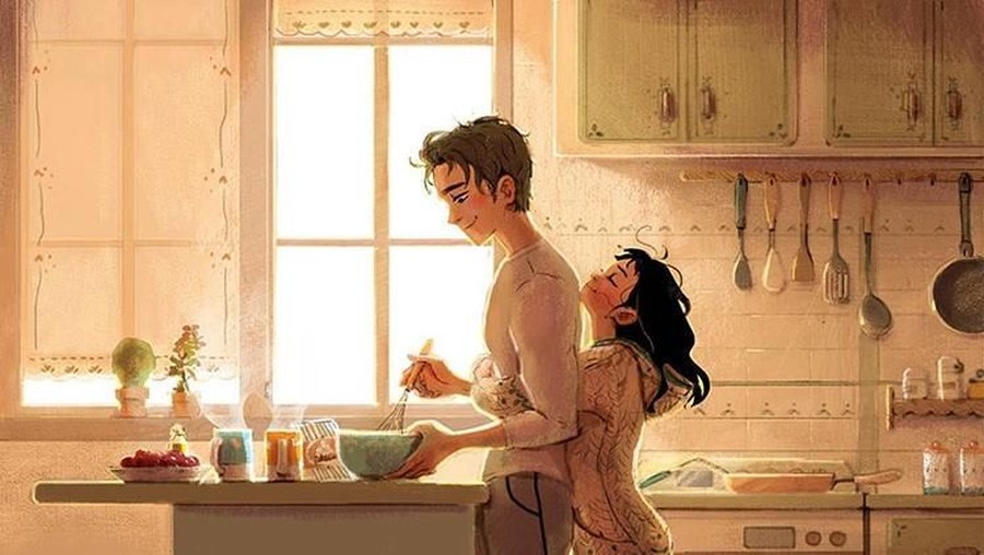 Ilustrasi sepasang kekasih karya Lynn Choi