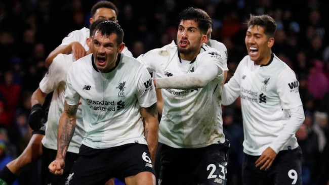 Bek Liverpool, Ragnar Klavan, masih tidak menyangka bisa mencetak gol kemenangan untuk timnya atas Burnley 2-1 di Stadion Turf Moor.
